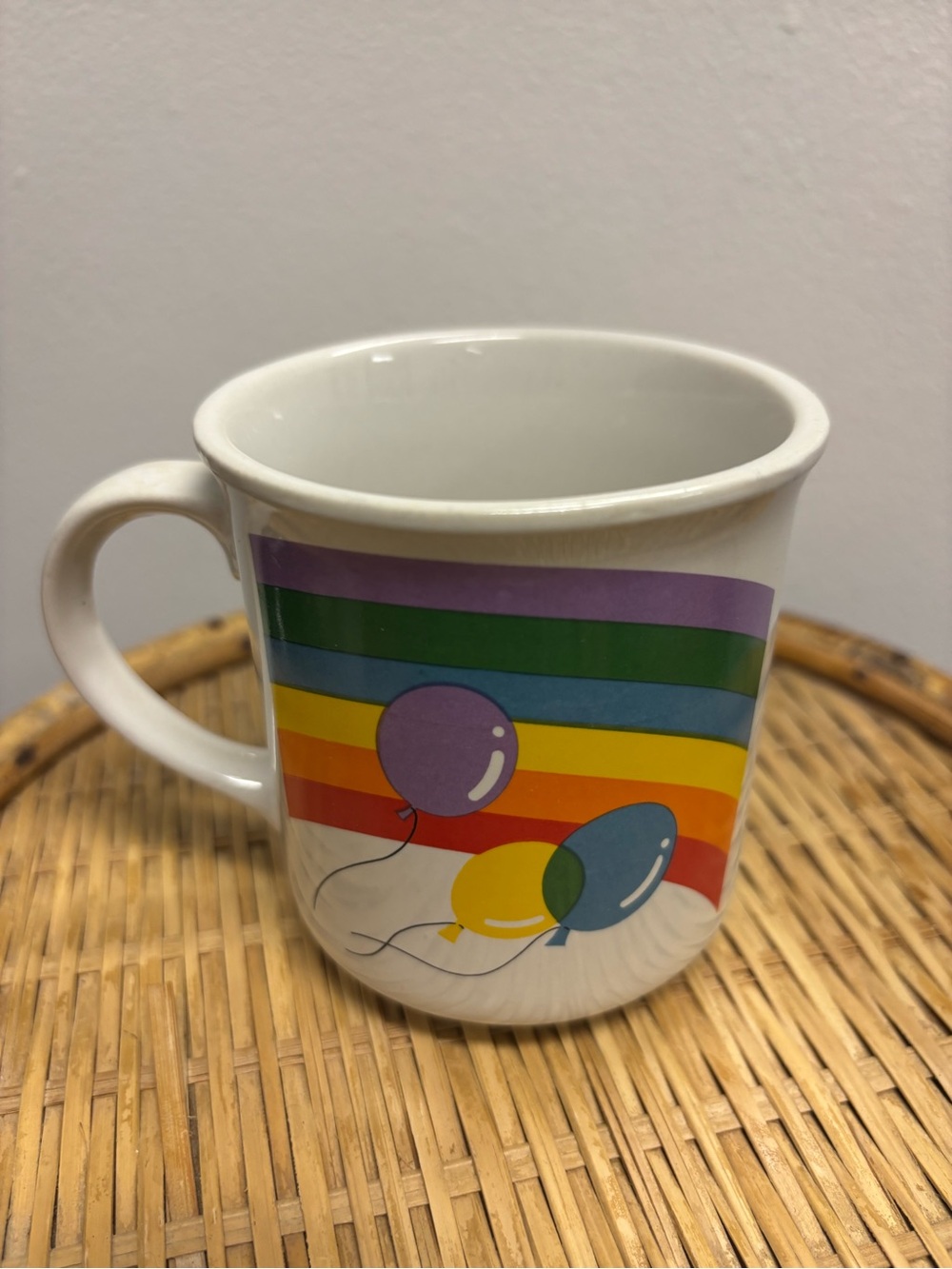 Ceramic Rainbow Balloons Mug - White